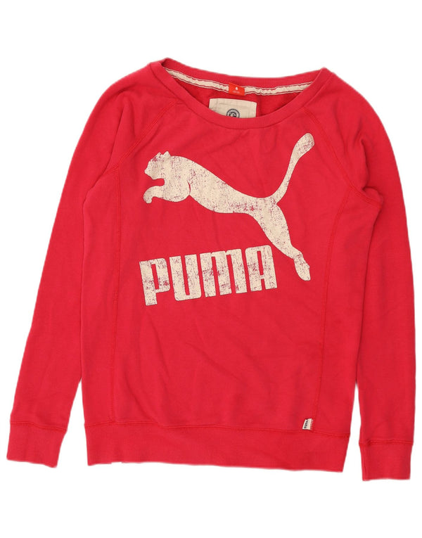 Женский свитер с рисунком Puma UK 12, хлопок среднего розового цвета