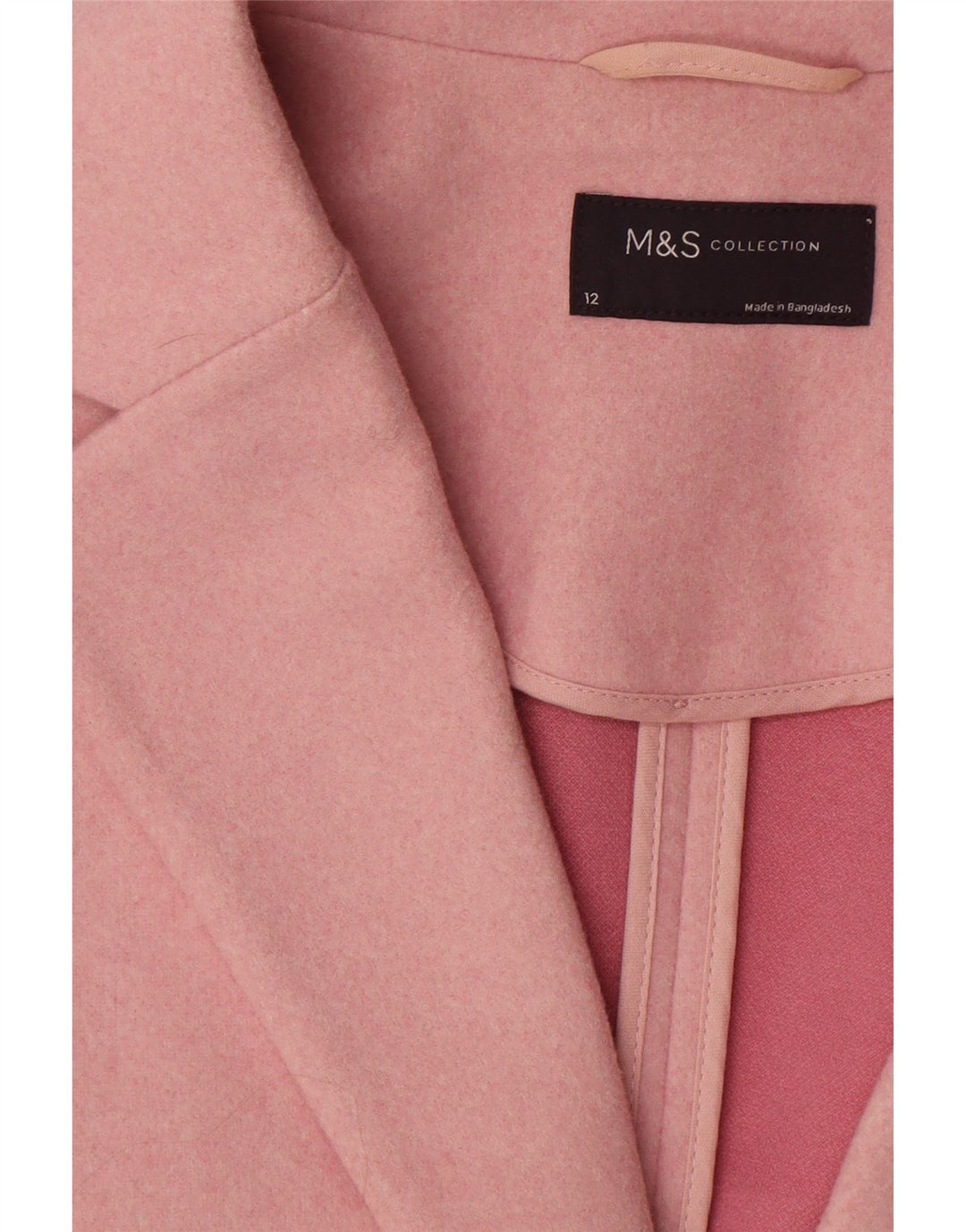 Женское пальто Marks & Spencer UK 12, полиэстер среднего розового цвета