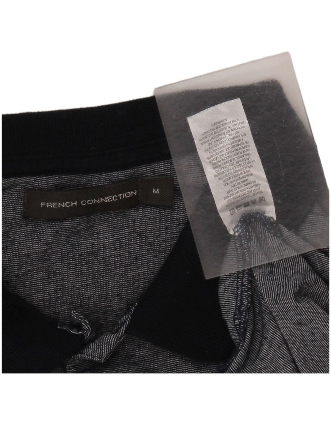 Мужская рубашка поло FRENCH CONNECTION среднего размера, темно-синяя, хлопковая в крапинку