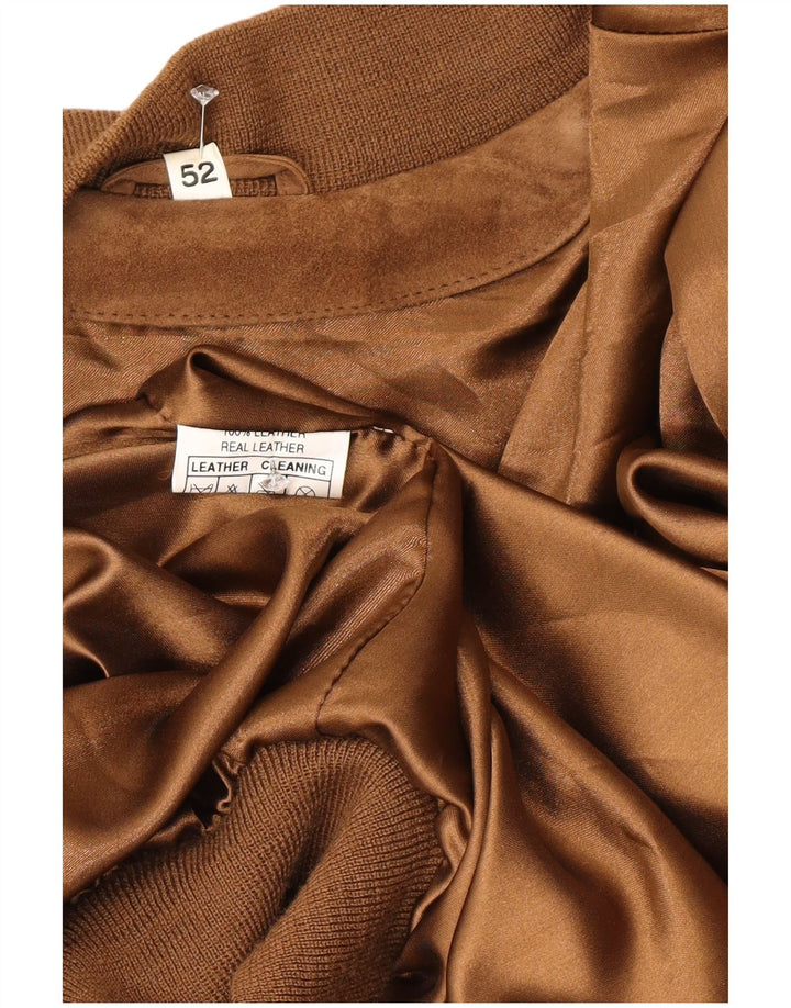 Винтажная мужская замшевая куртка IT 52 XL Коричневая кожаная
