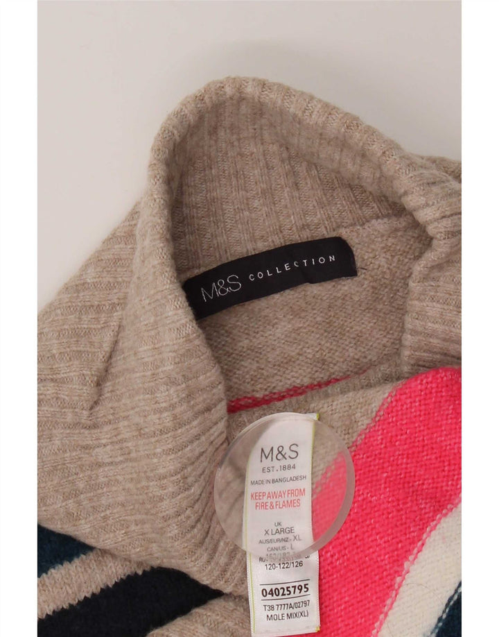 Женский джемпер с высоким воротником Marks & Spencer UK 18 XL, разноцветный