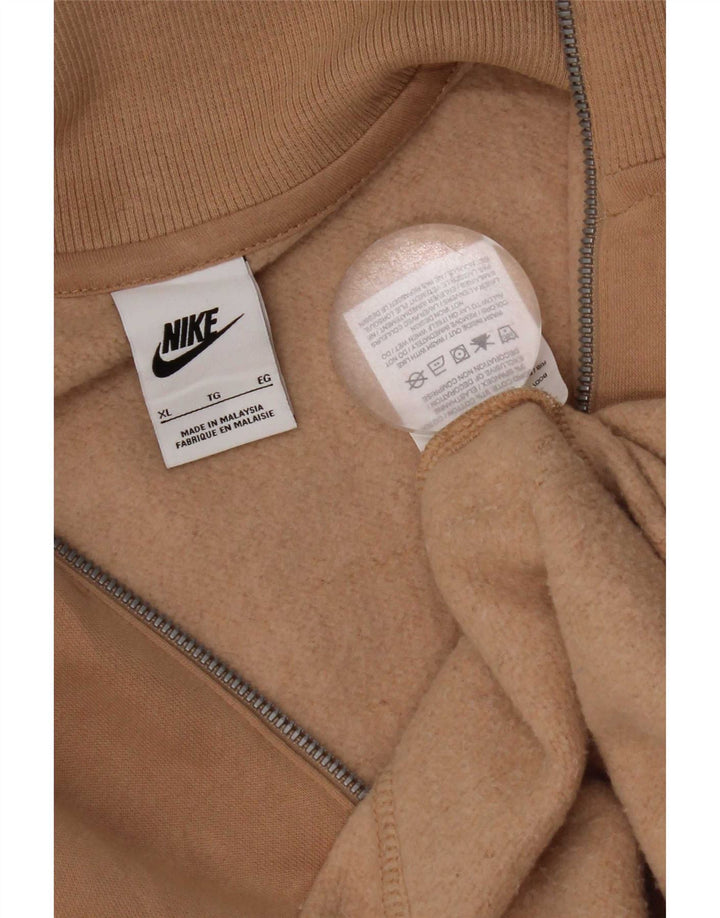 Мужской свитшот с воротником на молнии Nike XL, коричневый хлопок