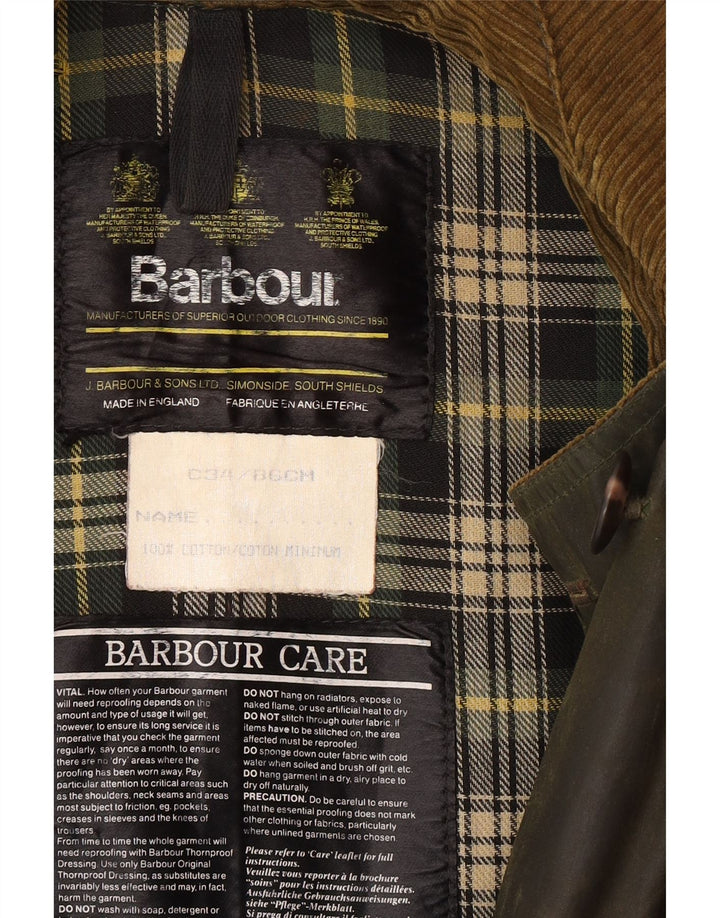 BARBOUR Женский Тренч из вощеного хлопка EU 34 XS Хаки Хлопок Классический Классический