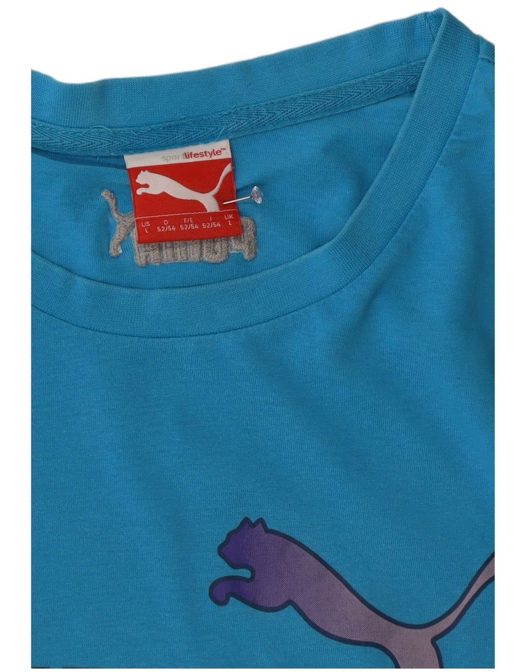 Мужская футболка с рисунком Puma, большая синяя