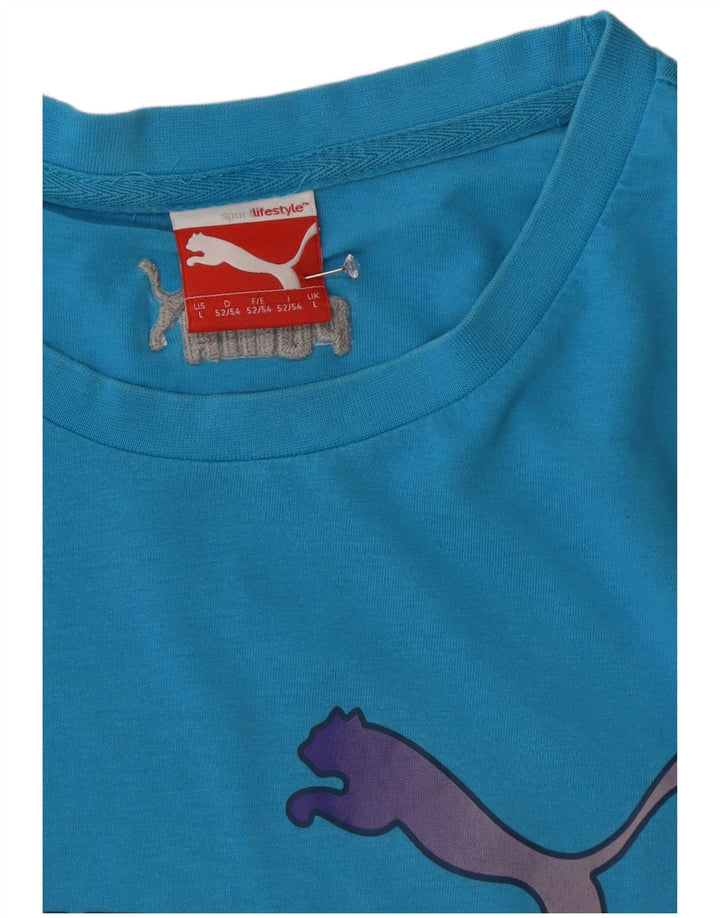 Мужская футболка с рисунком Puma, большая синяя