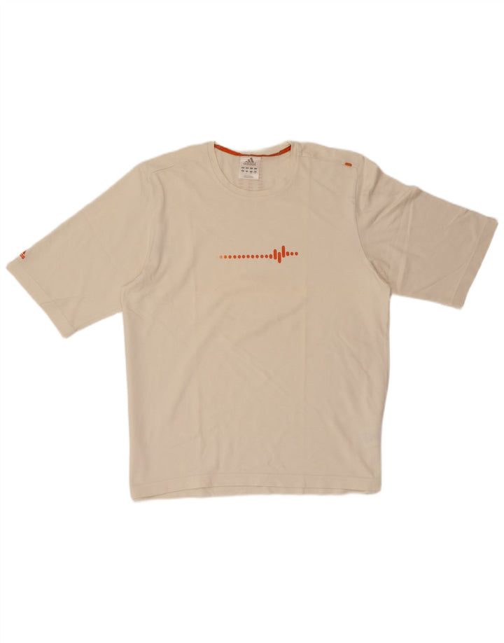 Мужская футболка с рисунком ADIDAS, большой хлопковый топ белого цвета