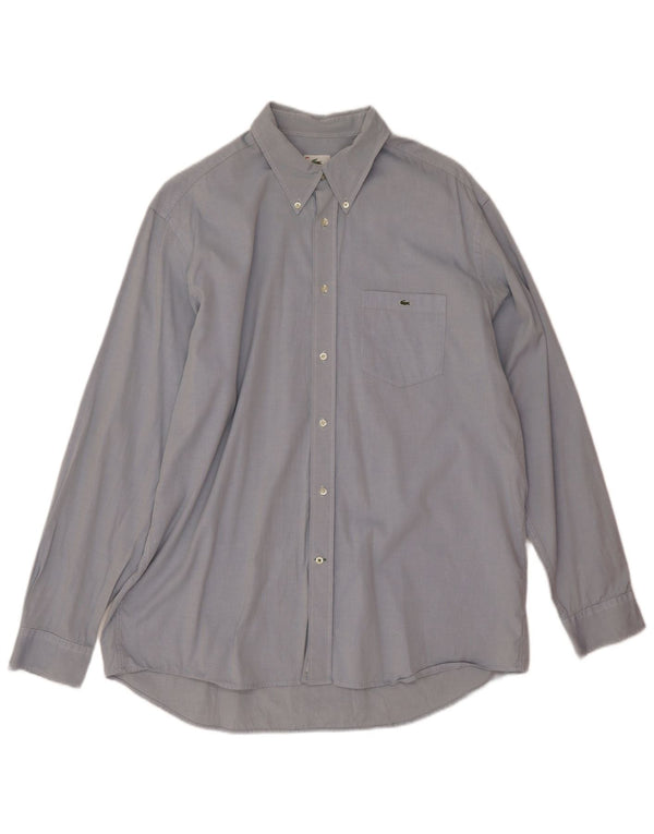 Мужская рубашка Lacoste, размер 44 XL, синяя, хлопок