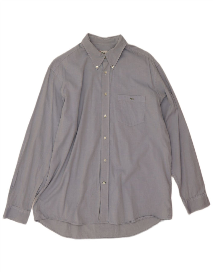 Мужская рубашка Lacoste, размер 44 XL, синяя, хлопок
