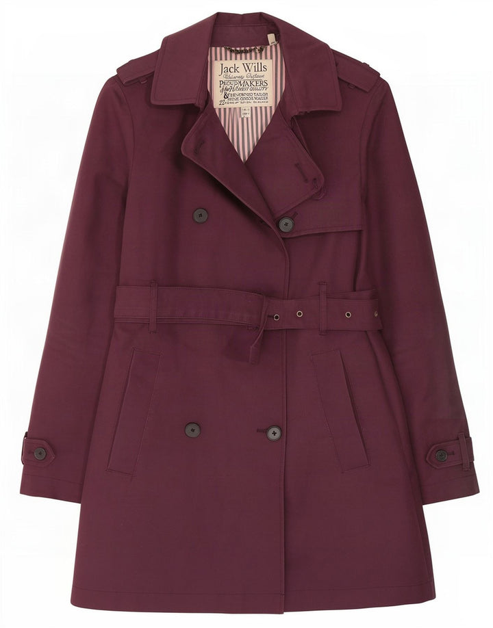 Женский тренч Jack Wills UK 10, маленький темно-бордовый хлопок