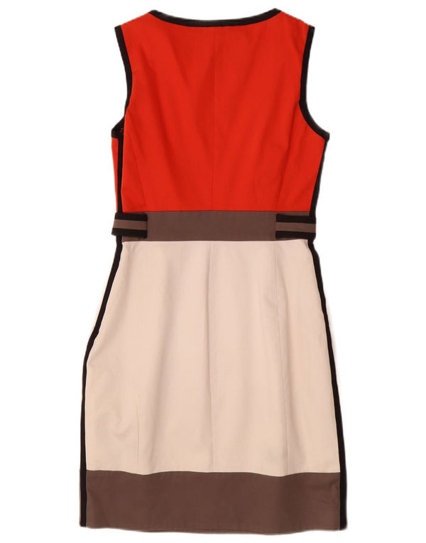 Женское платье-футляр без рукавов KAREN MILLEN UK 10, маленькое красное цветных блоков