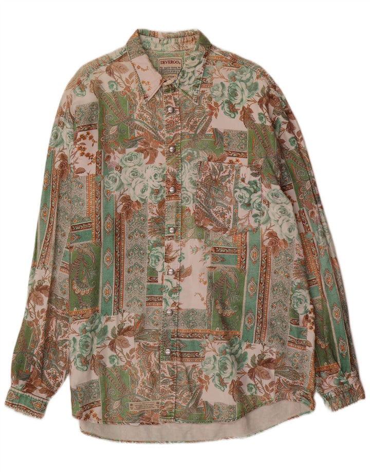 DEVERGO Мужская Рубашка XL Разноцветный Лоскутный Хлопок