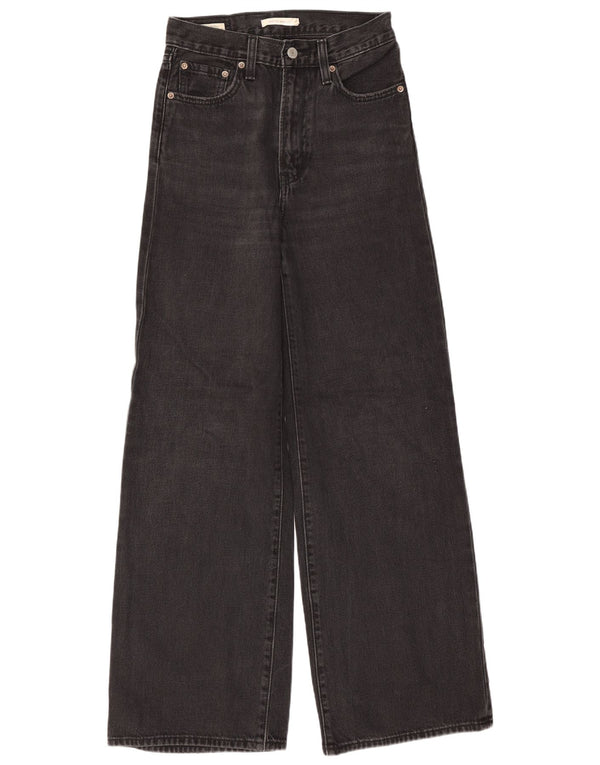 Женские широкие джинсы Levi's с завышенной талией W25 L30, черный хлопок