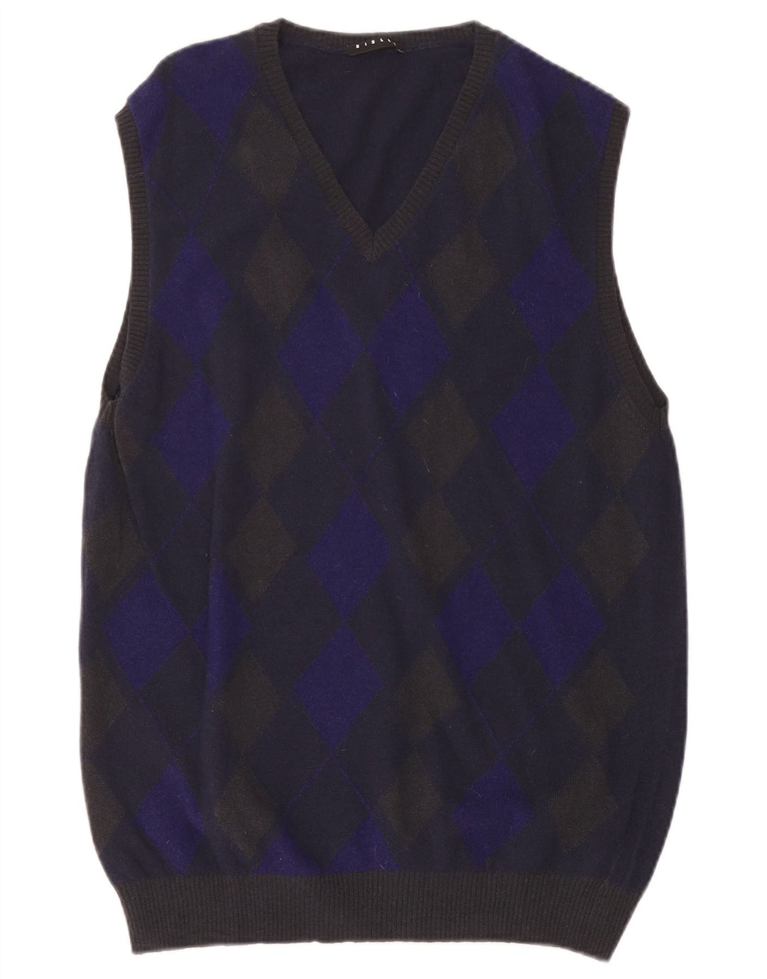 Мужская майка SISLEY Vest Tank Top XL Темно-синяя Шерсть Argyle/Diamond