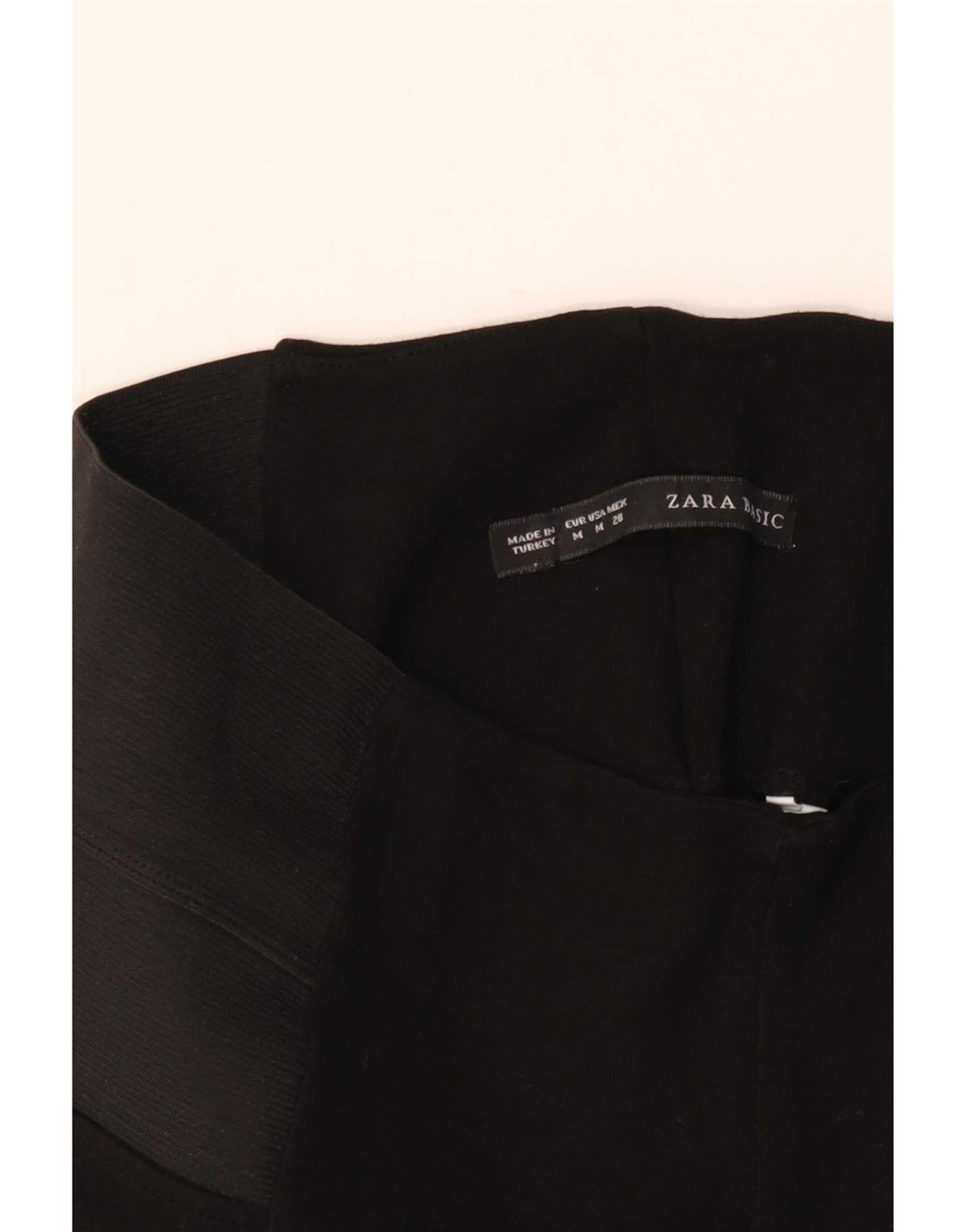 Женские укороченные леггинсы Zara среднего черного цвета
