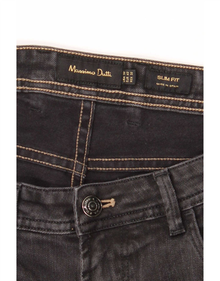Мужские узкие джинсы Massimo Dutti EU 42, большие W32 L30, серый хлопок
