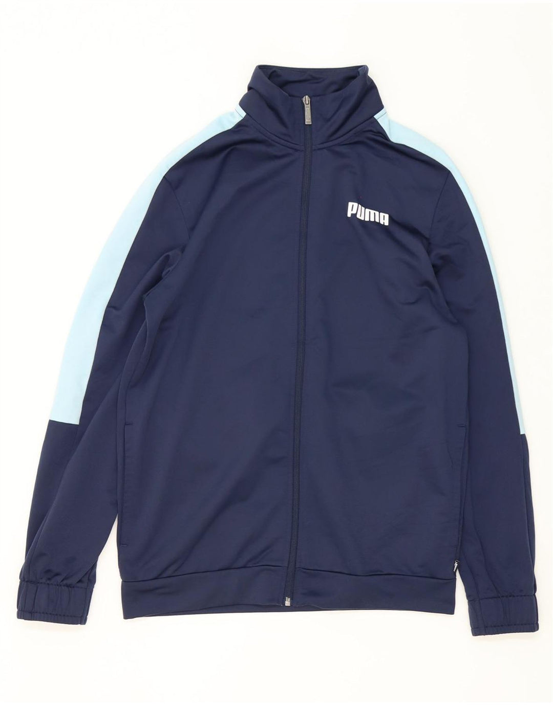 Мужской спортивный костюм Puma, верхняя куртка, маленький темно-синий, полиэстер с цветными блоками