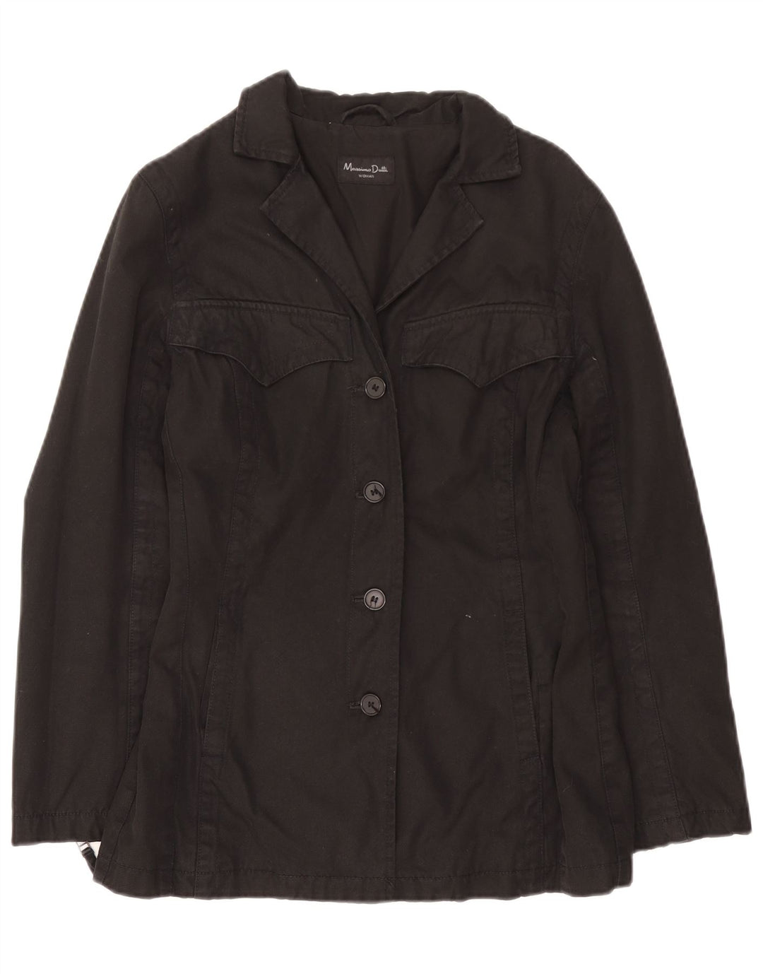 Женская куртка Massimo Dutti UK 16, большая черная, хлопок