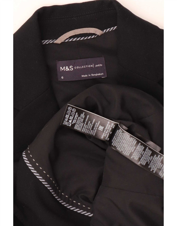 Женский пиджак на двух пуговицах Marks & Spencer UK 6 XS, черный полиэстер