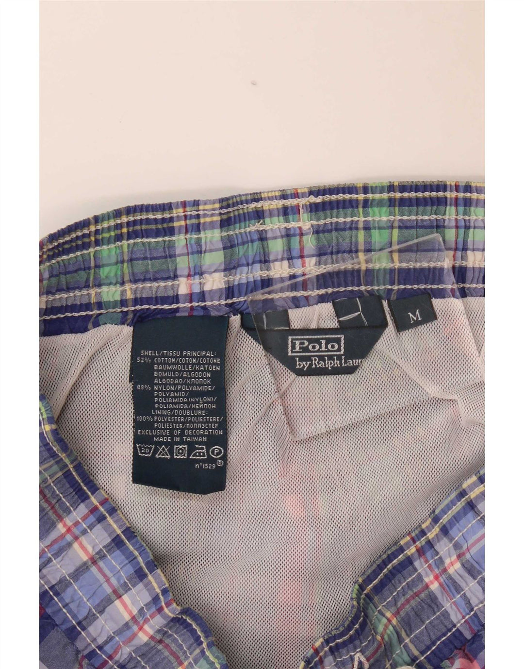 Мужские шорты для плавания Polo Ralph Lauren, средний размер, разноцветная клетка, хлопок