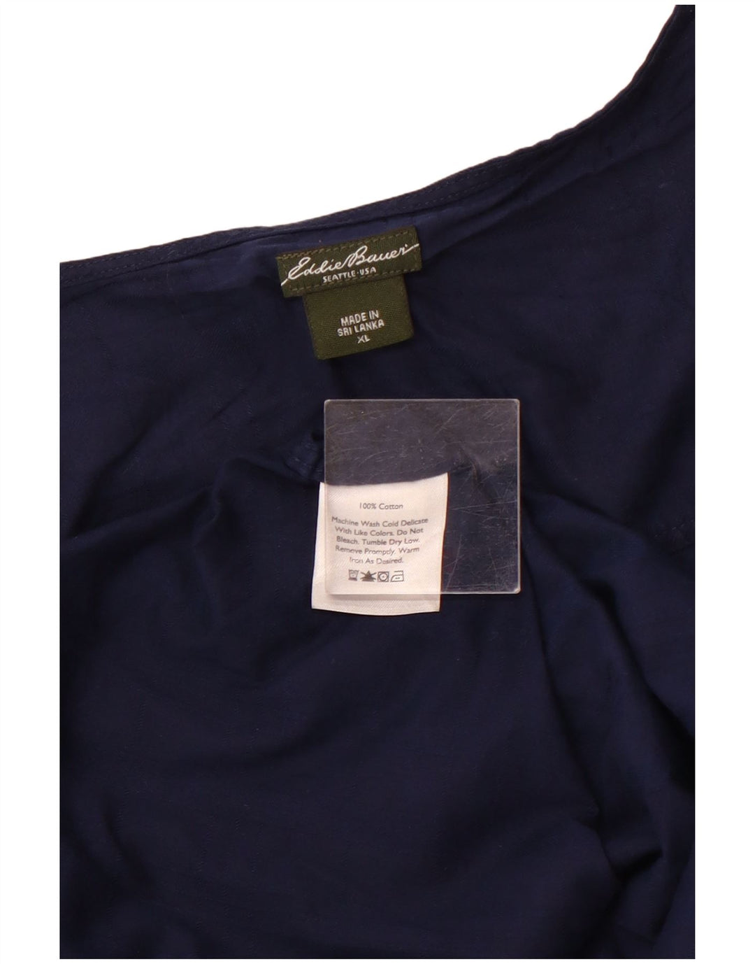 EDDIE BAUER Женская блузка с рукавом 3/4, топ UK 18 XL, темно-синий, хлопок