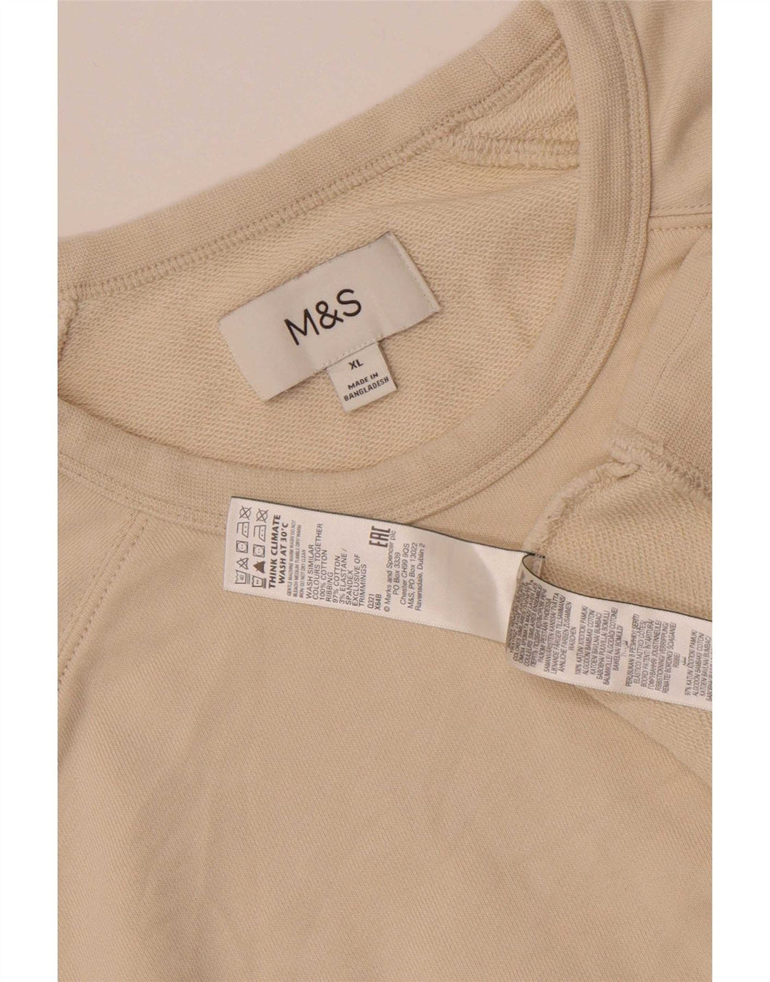 Мужской свитер Marks & Spencer XL, бежевый, хлопок