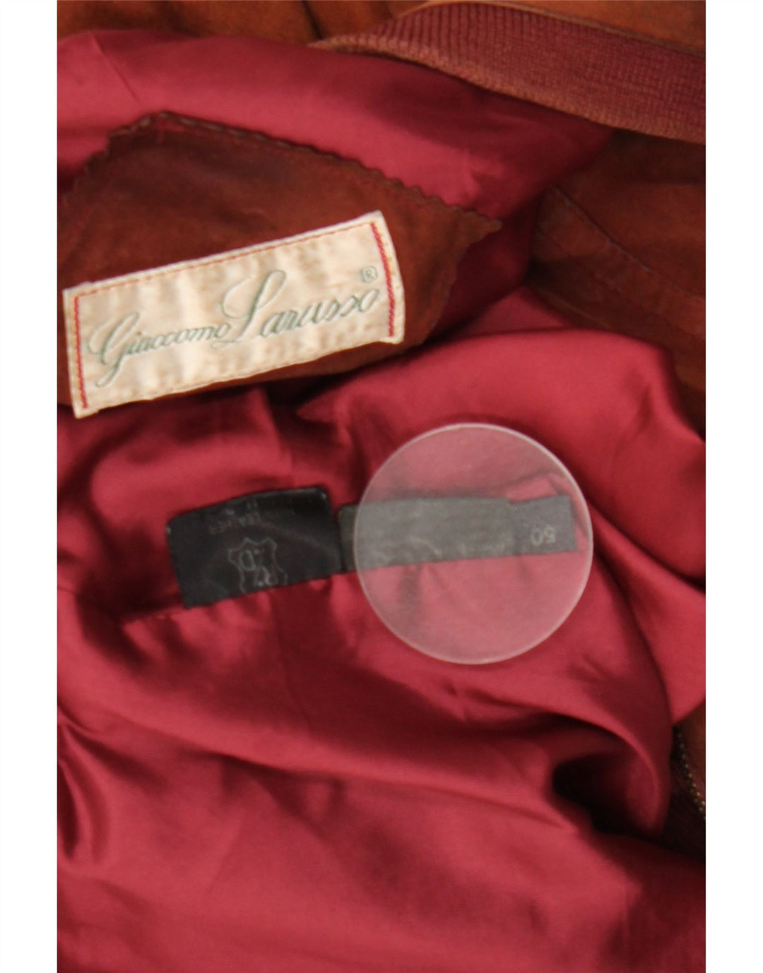 GIACCOMO LARUSSO Мужской замшевый бомбер свободного кроя IT 50, большой коричневый