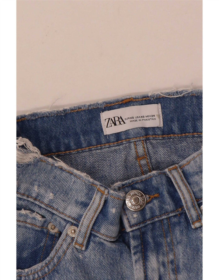 Женская джинсовая мини-юбка Zara XS W24 синяя