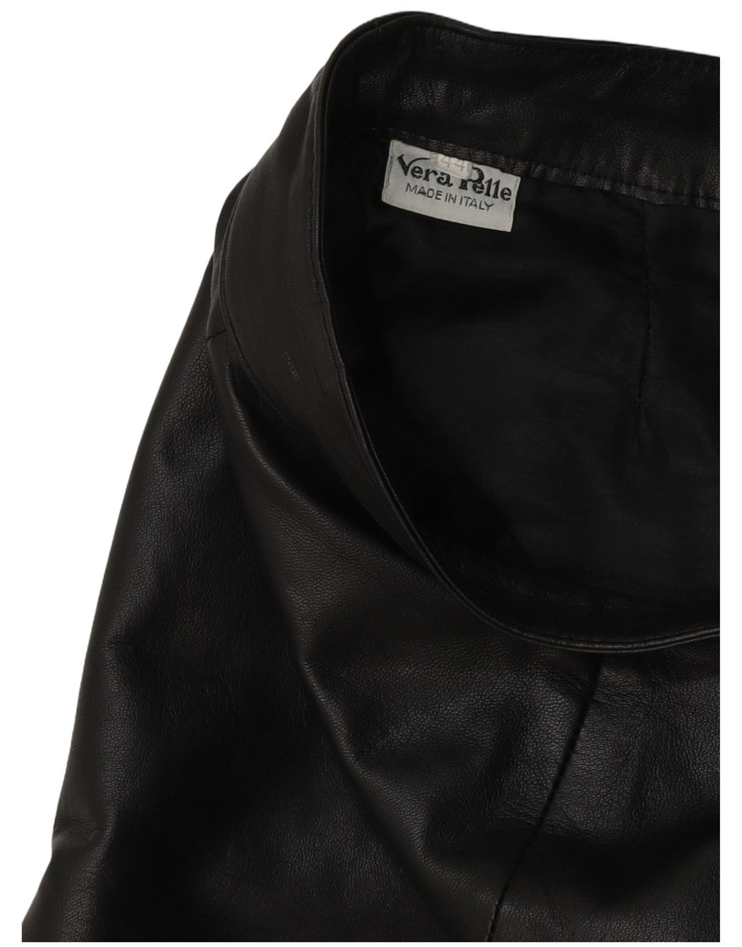 Юбка женская кожаная VINTAGE IT 44 Medium W28 Черная кожа