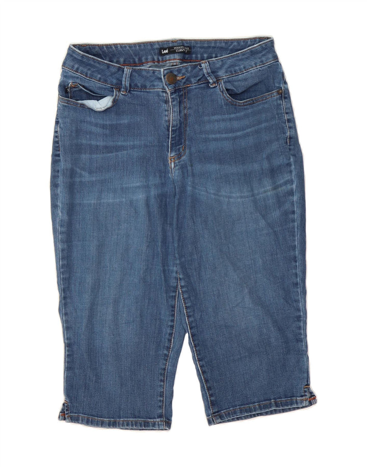 LEE Womens Curvy Fit Bermuda Denim Shorts W30 Medium Blue Vintage Lee and Second-Hand Lee from Messina Hembry 