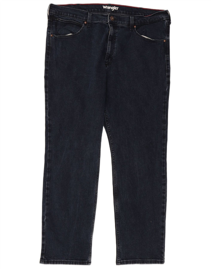 Мужские прямые джинсы Wrangler W38 L30 темно-синего цвета, хлопок