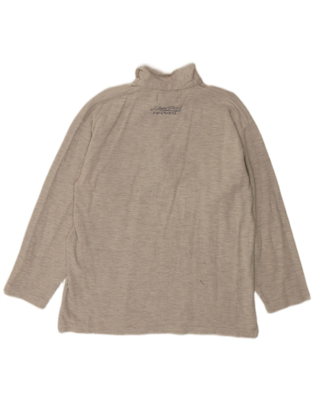 Мужская рубашка-поло с длинным рукавом на молнии Island Port, серая в крапинку, XL