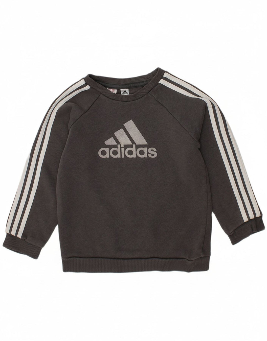 ADIDAS Boys Graphic Sweatshirt Jumper 3-4 Years Grey Cotton
