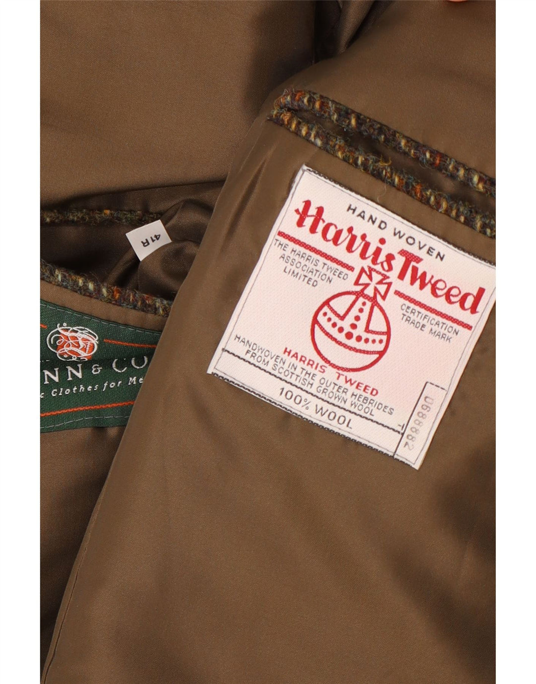 Мужской твидовый пиджак Harris на 3 пуговицах IT 41, большая коричневая клетка в клетку