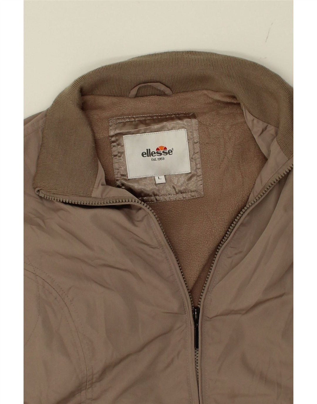 ELLESSE Womens Bomber Jacket UK 16 Large Brown Polyester Vintage Ellesse and Second-Hand Ellesse from Messina Hembry 