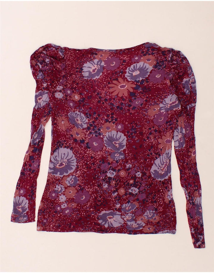 BENETTON Womens Top Long Sleeve UK 12  Medium Maroon Check Vintage Benetton and Second-Hand Benetton from Messina Hembry 