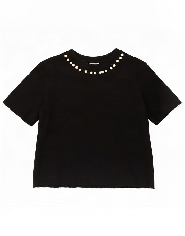 Женская блузка Zara Top UK 10, маленький черный хлопок