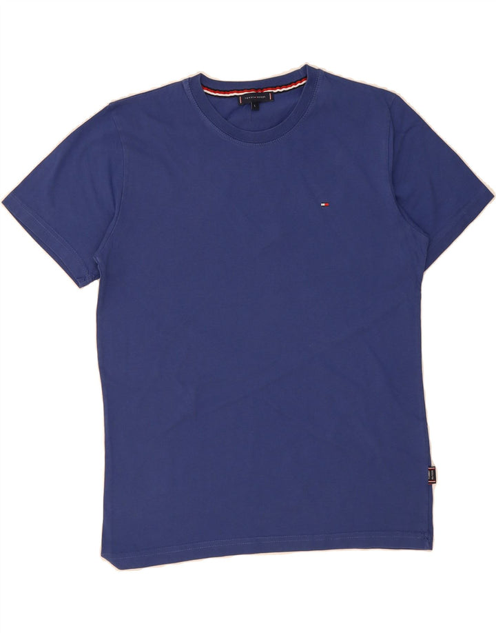 TOMMY HILFIGER Mens T-Shirt Top Large Blue Cotton Vintage Tommy Hilfiger and Second-Hand Tommy Hilfiger from Messina Hembry 