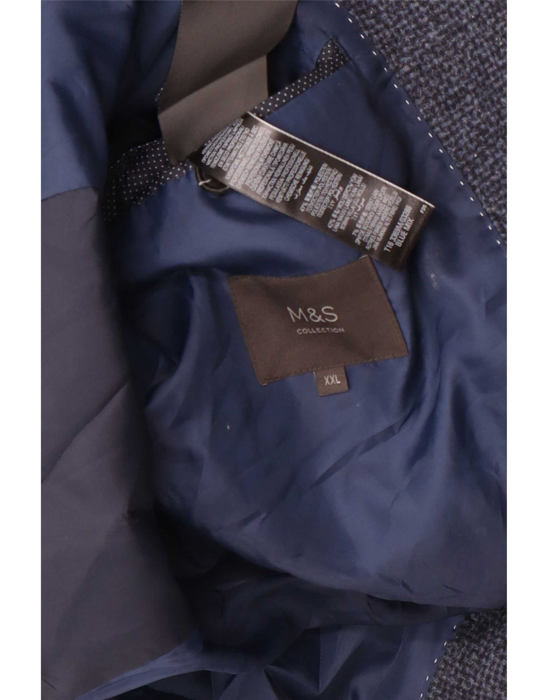 Мужское пальто Marks & Spencer UK 44 2XL темно-синий полиэстер