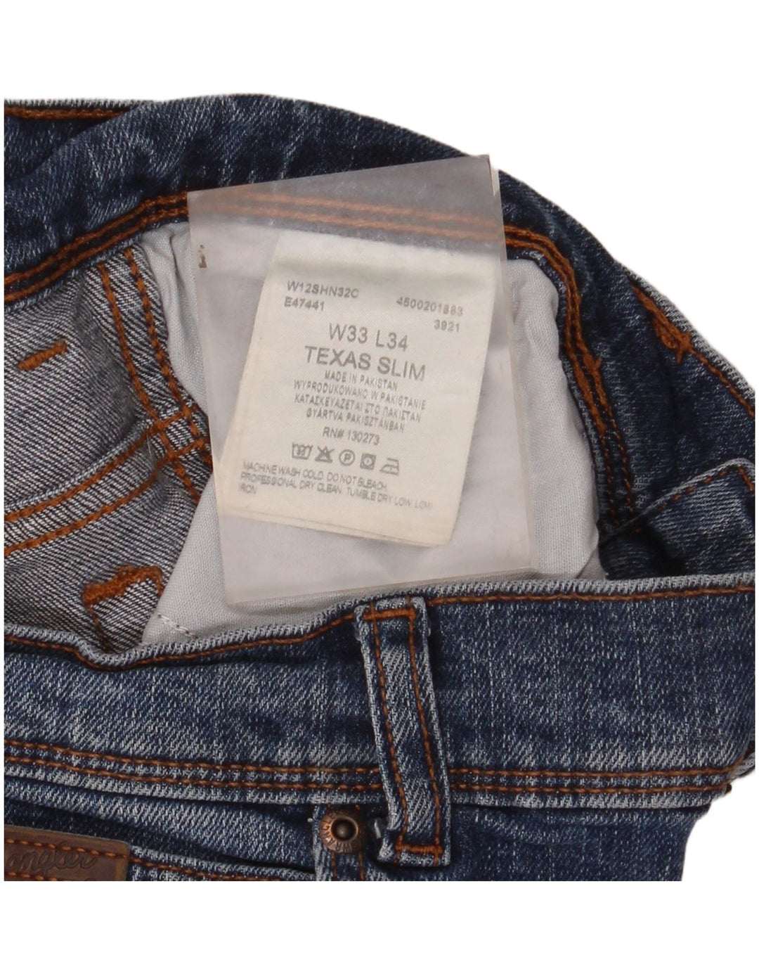 Мужские джинсы Wrangler Texas Slim W33 L34, синий хлопок