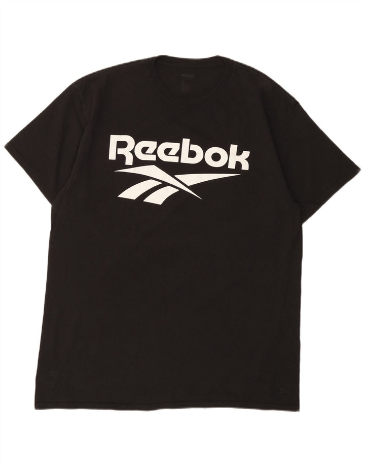 Мужская футболка с рисунком Reebok, большая черная