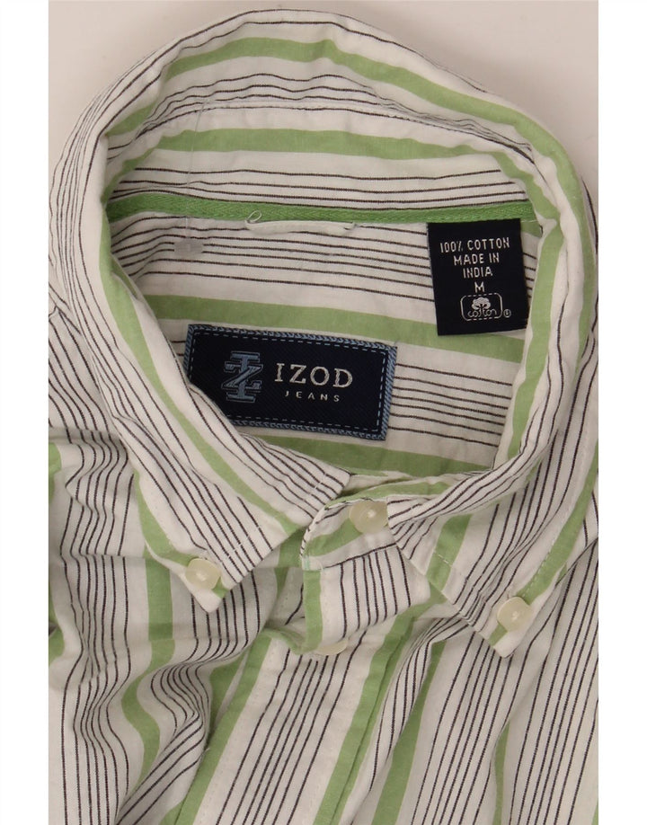 Мужская рубашка Izod из хлопка средней белой полоски