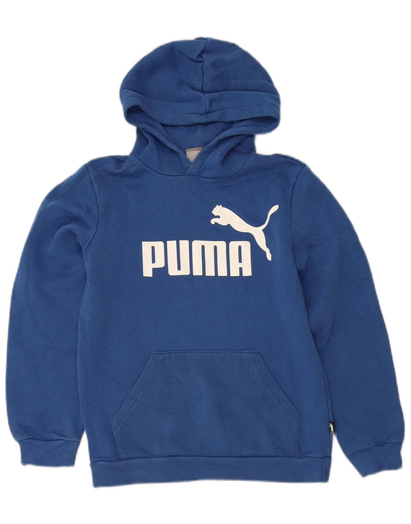 Джемпер с капюшоном Puma для мальчиков 11-12 лет, синий хлопок