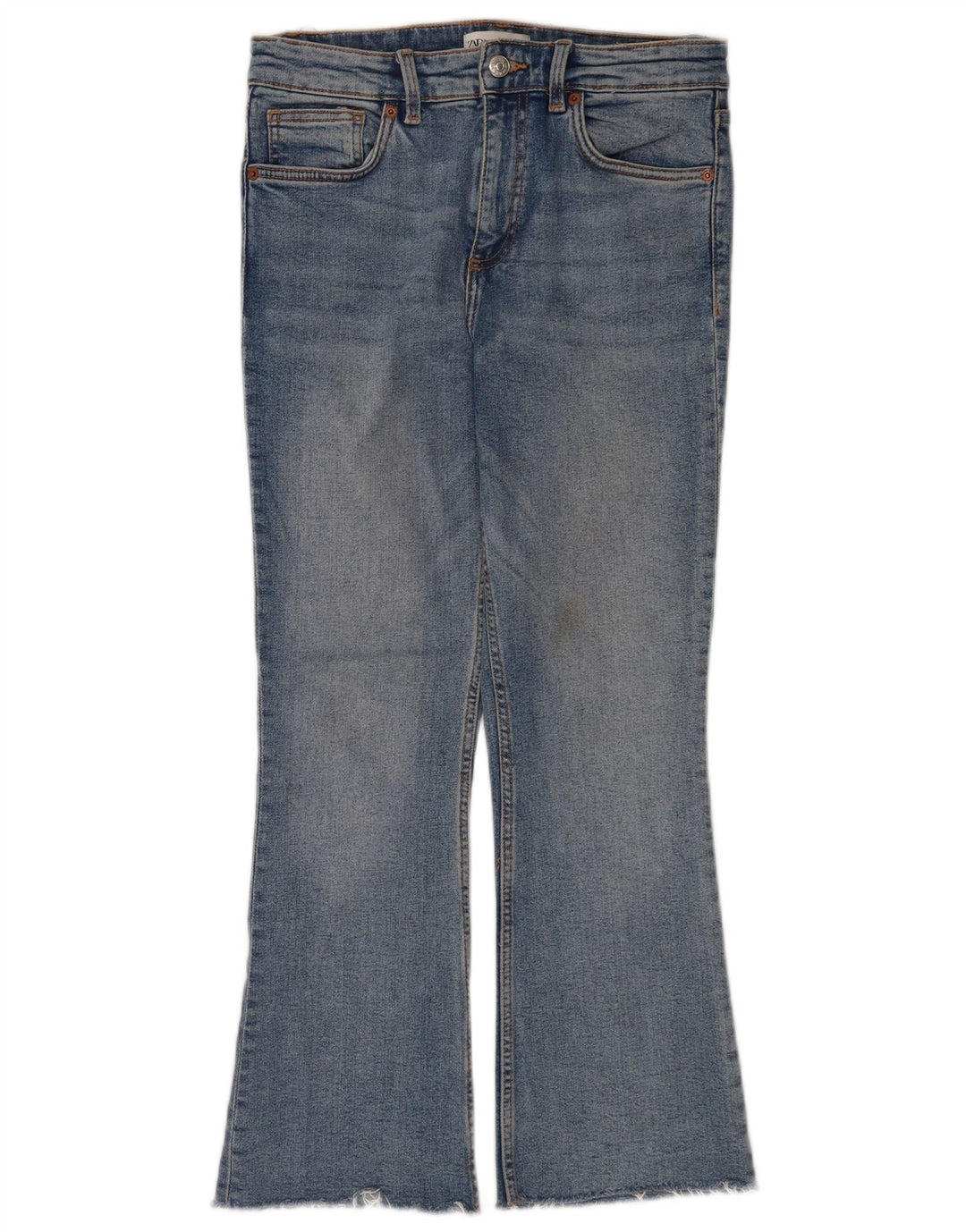 Женские укороченные джинсы-клеш Zara EU 40 Medium W30 L25 Синие
