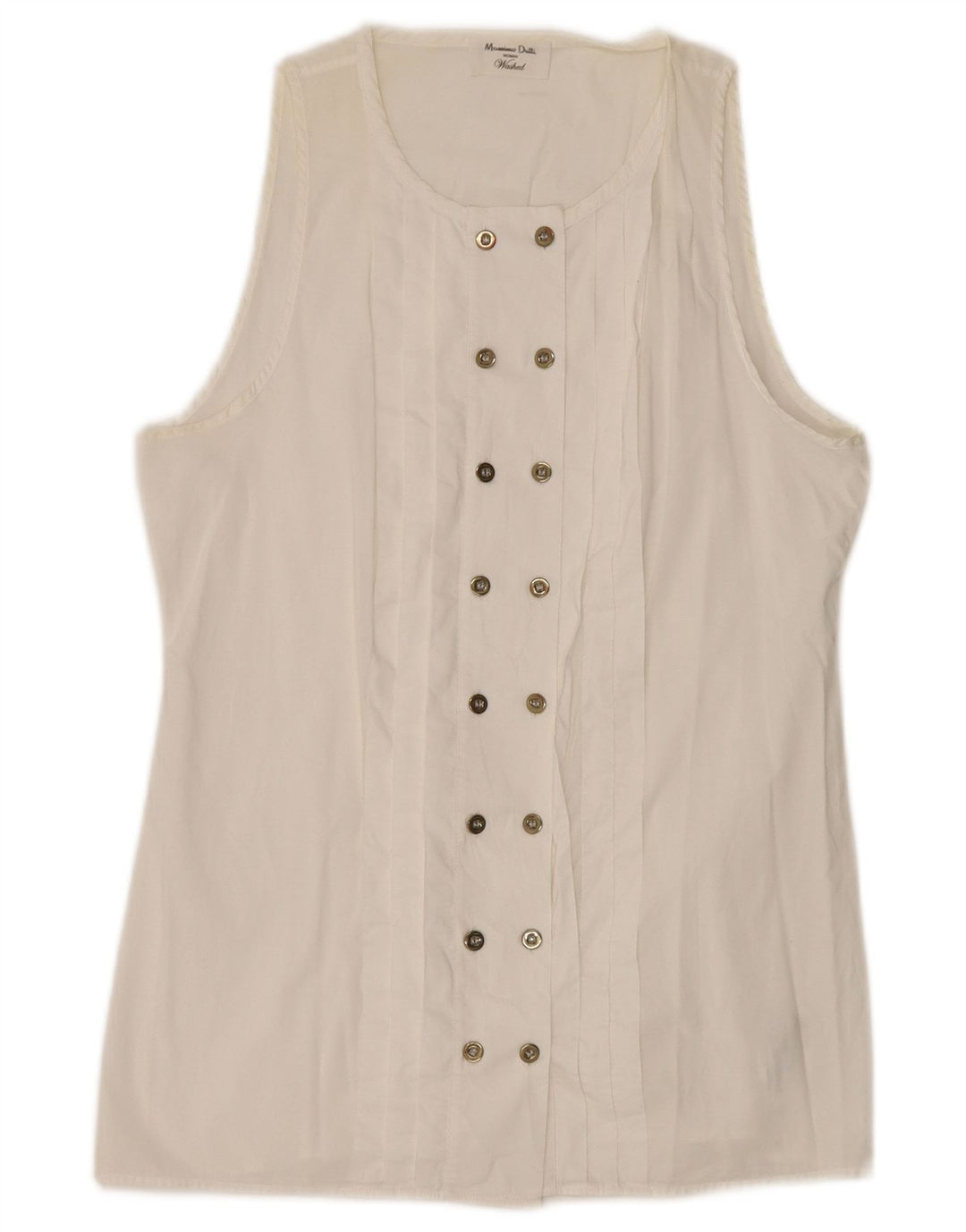 Massimo Dutti Женская двубортная блузка топ EU 34 2XS Белый хлопок