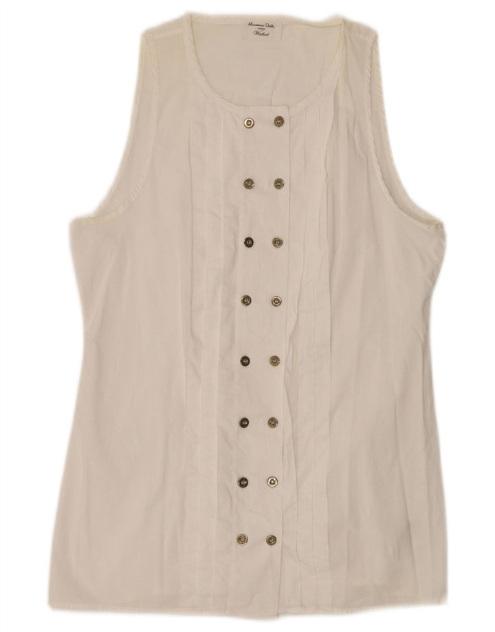 Massimo Dutti Женская двубортная блузка топ EU 34 2XS Белый хлопок
