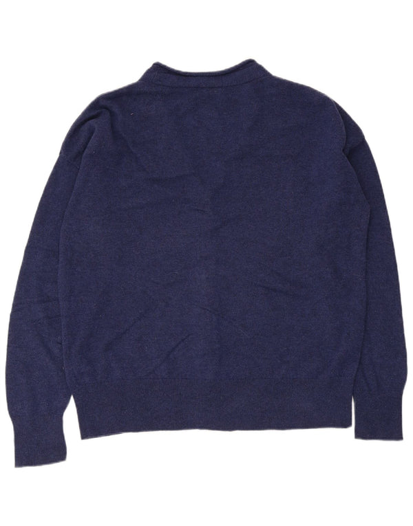 Cos Womens Cardigan Sweater UK 14 Medium Navy Blue Wool
