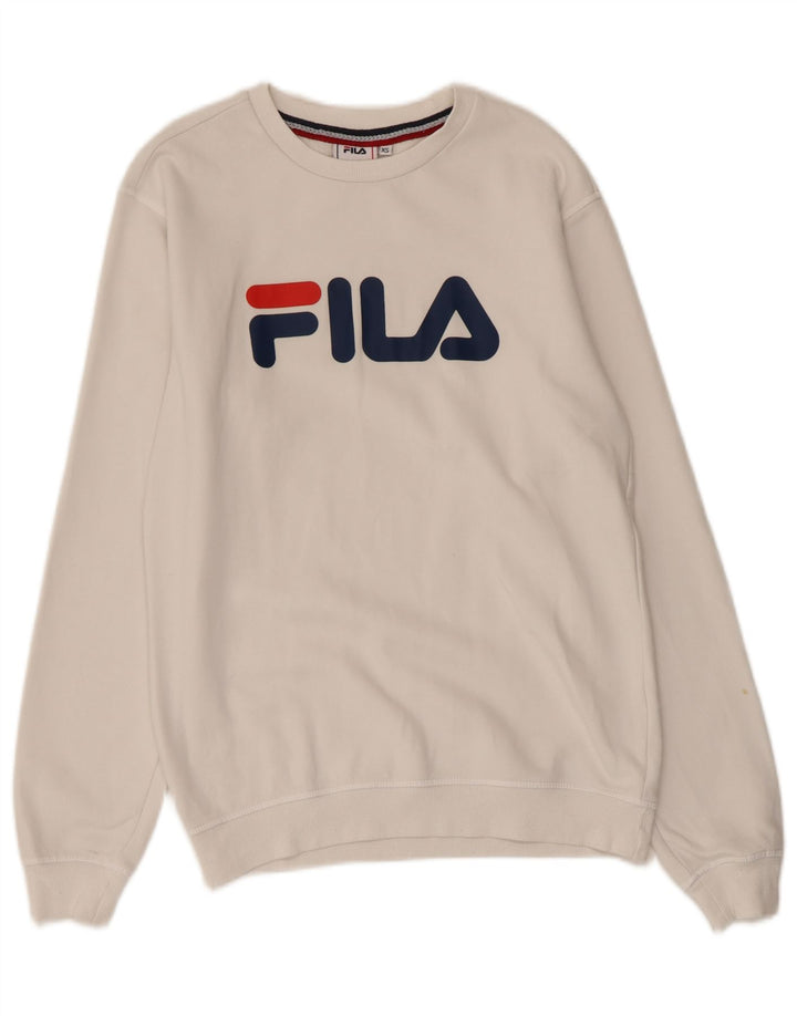 Мужской свитшот с рисунком FILA XS, белый хлопок