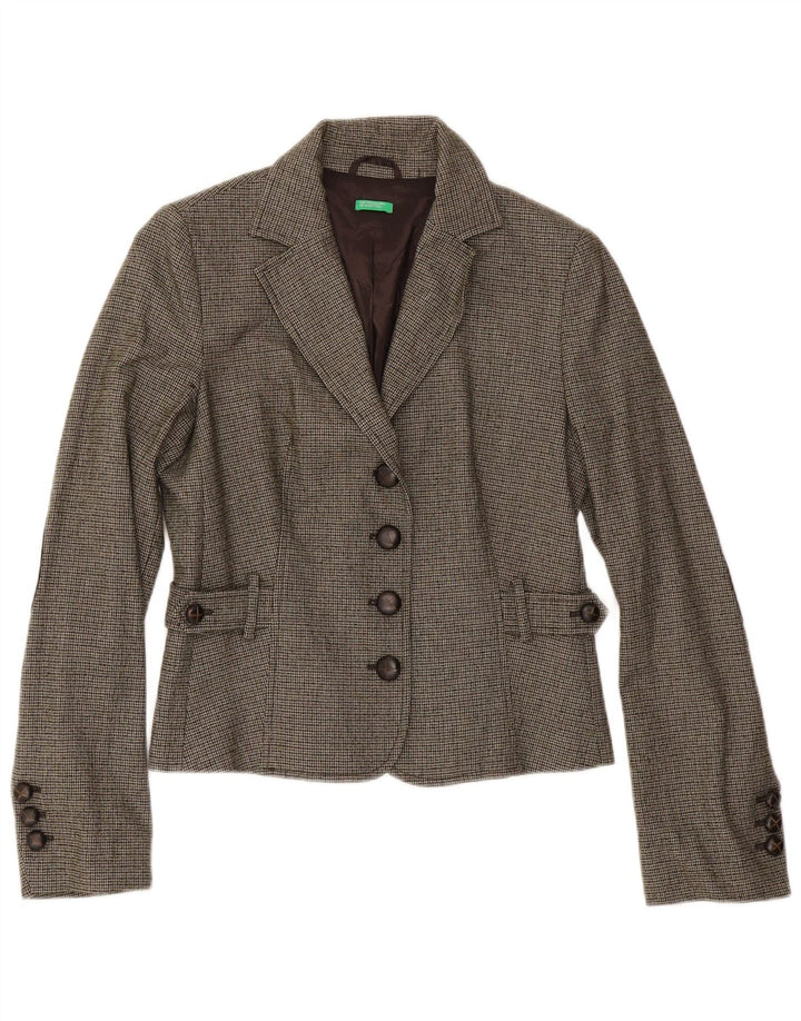 Женский костюм-двойка Benetton IT 44 Medium W32 L31 Зеленый "гусиные лапки"