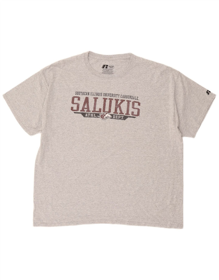 Мужская футболка RUSSELL ATHLETIC Salukis с рисунком, 2XL, серый хлопок