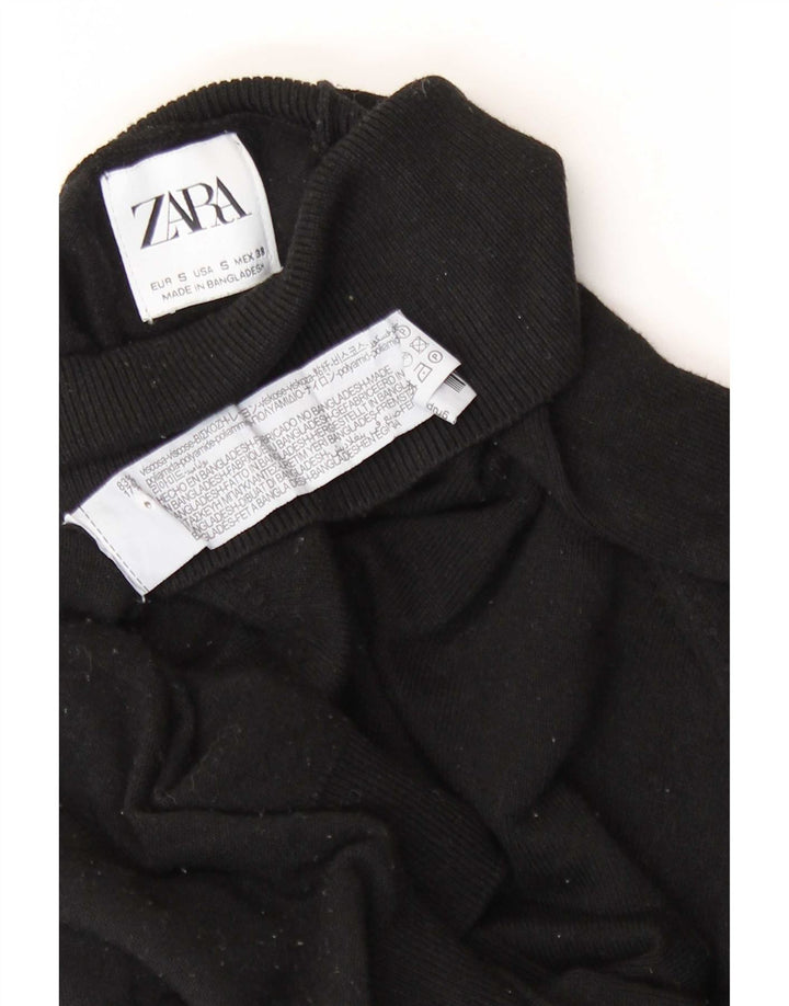 Женский джемпер с высоким воротником Zara UK 10, маленький черный вискоза